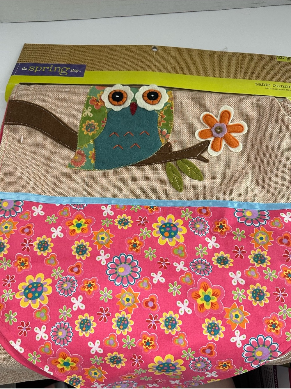 Hobby Lobby Pink Floral Owl Table Runner